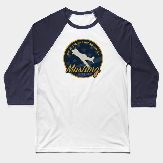 P-51 Mustang Baseball T-Shirt by Firemission45